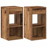 mesillas de noche con cajon 2 uds madera vieja 35x34x665 cm vidaxl