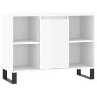 mueble de bano  armario de bano madera de ingenieria blanco brillo 80x33x60 cm