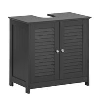 armario para debajo del lavado 2 puertas y 2 estantes madera gris