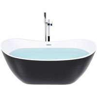 banera independiente de acrilico negro plateado con rebosadero 170 cm moderno antigua