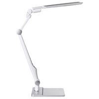 lampara de escritorio led para oficina con brazo giratorio ajustable regulador de intensidad continuo y modos cct plateado pegasi