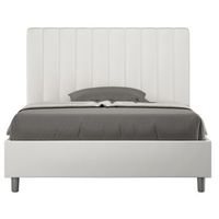 cama tapizada de diseno italiano 160x200 cm blanco imitacion piel nighty-
