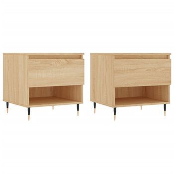 Pack 2 Uds Mesas De Centro，mesa Auxiliar，mesa De Café Madera Ingeniería Roble Sonoma 50x46x50cm