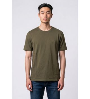 BOSS para hombre. 50508584 Camiseta Tales verde (S), Casual, Algodón, Manga corta