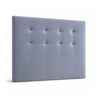 cabecero de cama olson tapizado en tela velvet gris cama doble 150 cm