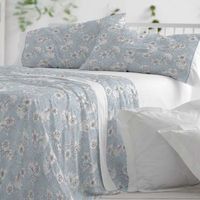 juego de sabanas 100 algodon extrasuave diseno toile de jouy agua 135 x 190200 cm - agua - burrito blanco