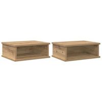 mesita de noche 2 uds roble artisan 40 x 31 x 15 cm vidaxl