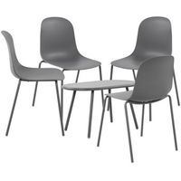 suite de 4 plazas veldin plastico gris oscuro clp
