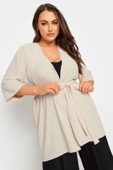 Limited Collection Kimono Negro Con Cinturón, Mujer Curvy Y Tallas Grandes, Yours