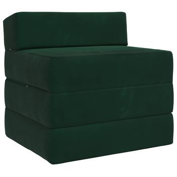 Sofá Cama Plegable Verde Oscuro 200 X 70 X 15 Cm Terciopelo Vidaxl