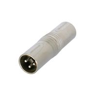 adaptador xlr neutrik ntr-na3mm plata conector macho a macho