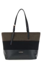 shopper efecto ante y piel con rayas degradadas black taglia unica