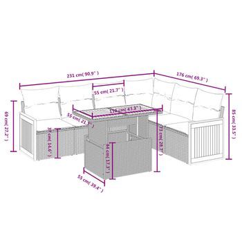Conjunto De Sofá Exterior (incluye Cojines, Set De 7 Piezas)