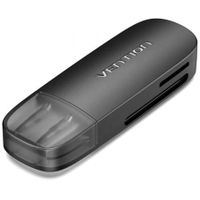 vention cleb0 lector de tarjetas externo usb 20 negro sdtf 480mbps