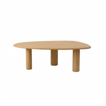 Mesa de centro de madera maciza forma orgánica 120x70cm