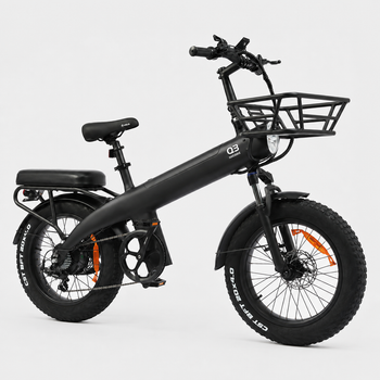 Bicicleta Eléctrica de Carga HX Q3 para Adultos, 250W, 25KM/H, 48V, 20Ah, 960Wh, Batería Extraíble, Neumático Grueso 20×4.0, 115Nm de Alto Torque, Frenos de Disco Hidráulicos, 7 Velocidades,