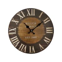 reloj de madera estilo vintage marron y blanco d 338 cm