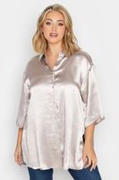 yours camisa satinada en rosa palido mujer curvy y tallas grandes yours