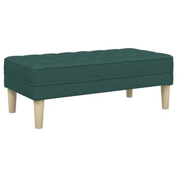Banco Con Cojín Verde Oscuro 113 X 57 X 39 Cm Tela Vidaxl