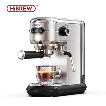 Cafetera HiBREW Cafetera 20 Bar Inox semiautomática súper delgada ESE POD y máquina de Espresso en polvo agua caliente H11
