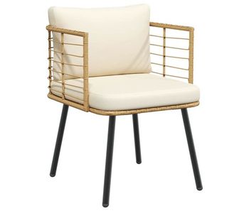 Vidaxl sillón de jardín con cojines ratán sintético natural