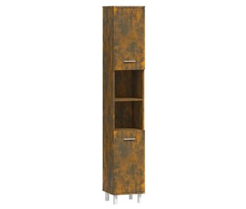 Vidaxl armario de baño madera contrachapada roble ahumado 30x30x179 cm