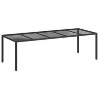mesa de jardin  mesa de exterior negro puro 250 x 100 x 75 cm ratan sintetico