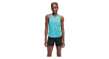 Camiseta de tirantes hoka race day azul de mujer