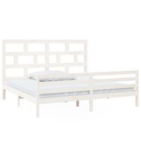 estructura de cama madera maciza de pino blanca 200x200 cm vidaxl