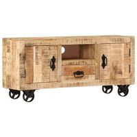 mueble de tv madera de mango rugosa 110x30x50 cm vidaxl