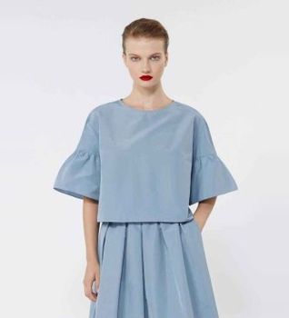 Weekend Max Mara para mujer. 2615111152600 Blusa Break azul (38), Denim, Poliéster