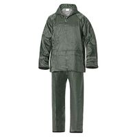 sanco store - wolfpack linea profesional traje de agua impermeable verde nylon       talla 7-l