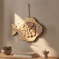 pez colgante de madera marron 425x2x285 cm