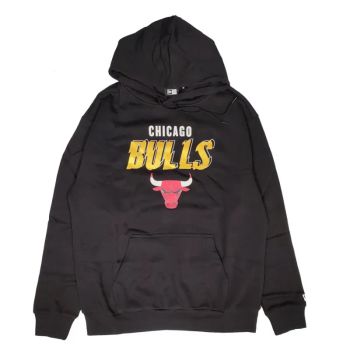 Sudadera Chicago Bulls NBA Team Script Oversized de New Era en Negro