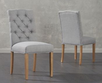 Claudia Grey Fabric Dining Chairs - Grey