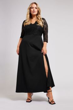 Yours London Curve Black Lace Maxi Dress, Mujer Curvy Y Tallas Grandes, Yours London
