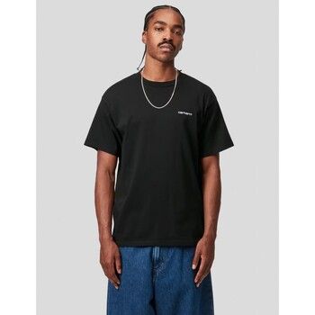 Carhartt Camiseta CAMISETA SCRIPT EMBROIDERY TEE BLACK-WHITE para hombre