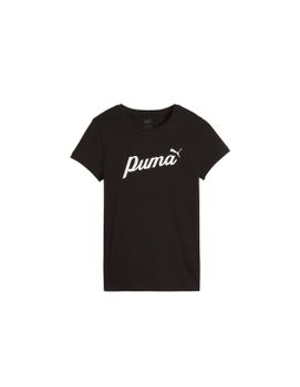 Camiseta Puma Essentials+ Script Mujer Negro