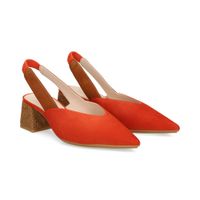 lodi zapatos de tacon medio mujer - marron rojo talla 39