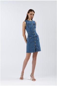 vestido de tubo en denim sky