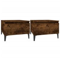 mesas auxiliares 2 uds contrachapada roble ahumado 50x46x35 cm vidaxl