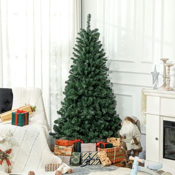 Árbol De Navidad De Plástico Metal Homcom Ø97x180 Cm Verde