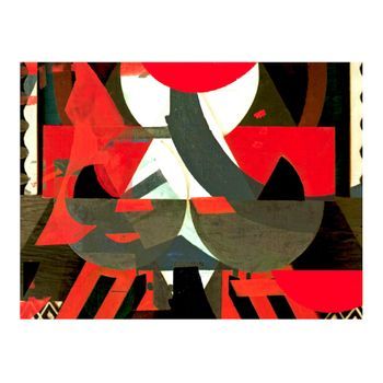 Papel Pintado 3d - Una Composición Artística En Rojo (350x270 Cm)