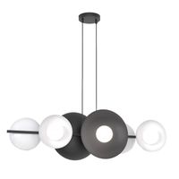 lampara colgante cirion negroblanco 6 luces