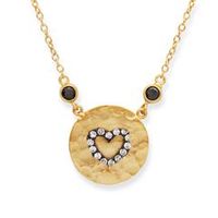 cadena de plata 925 banado en oro con colgante de corazon