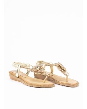 de KESLEM SANDALIA CON CUNA PARA MUJER EN COLOR ORO