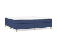 estructura de cama box spring tela azul 200x200 cm