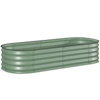 outsunny jardinera exterior grande 150x62x30 cm de acero galvanizado con base abierta bordes verde   aosom espana