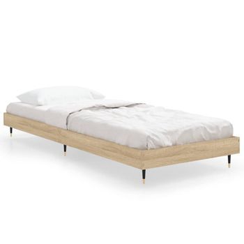 Cama Individual | Cama Para Adultos | Estructura De Cama Madera Contrachapada Roble Sonoma 75x190 Cm