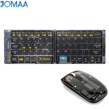 JOMAA España Teclado Inalámbrico Bluetooth Plegable Recargable y Set de Ratón para iPad, Portátil, Set de Teclado USB para Escritorio